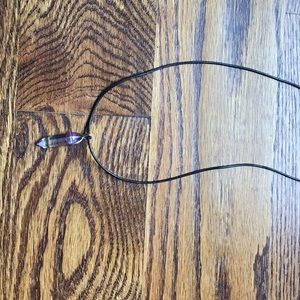 Blue and purple clear gem necklace